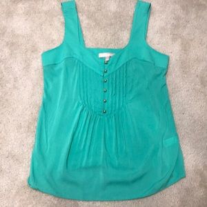 Banana republic tank, aqua, button front